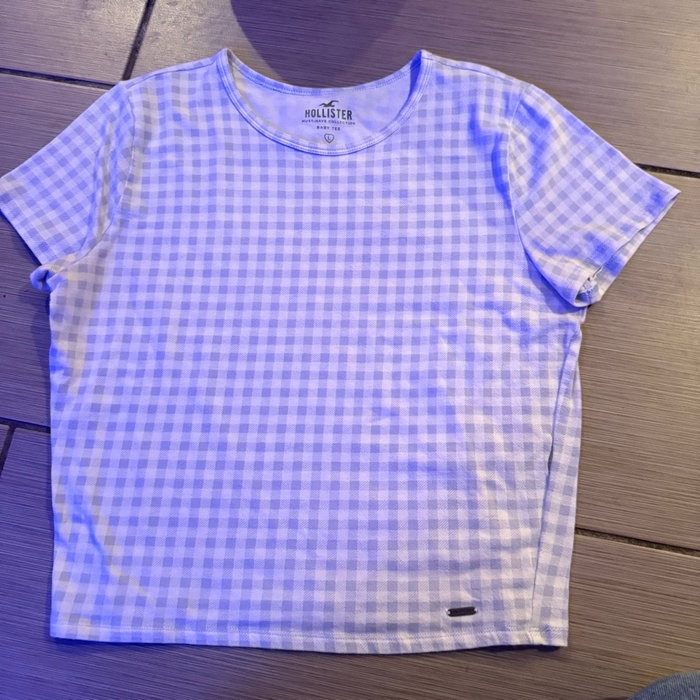 Hollister Kids Blue Checkered Tee
